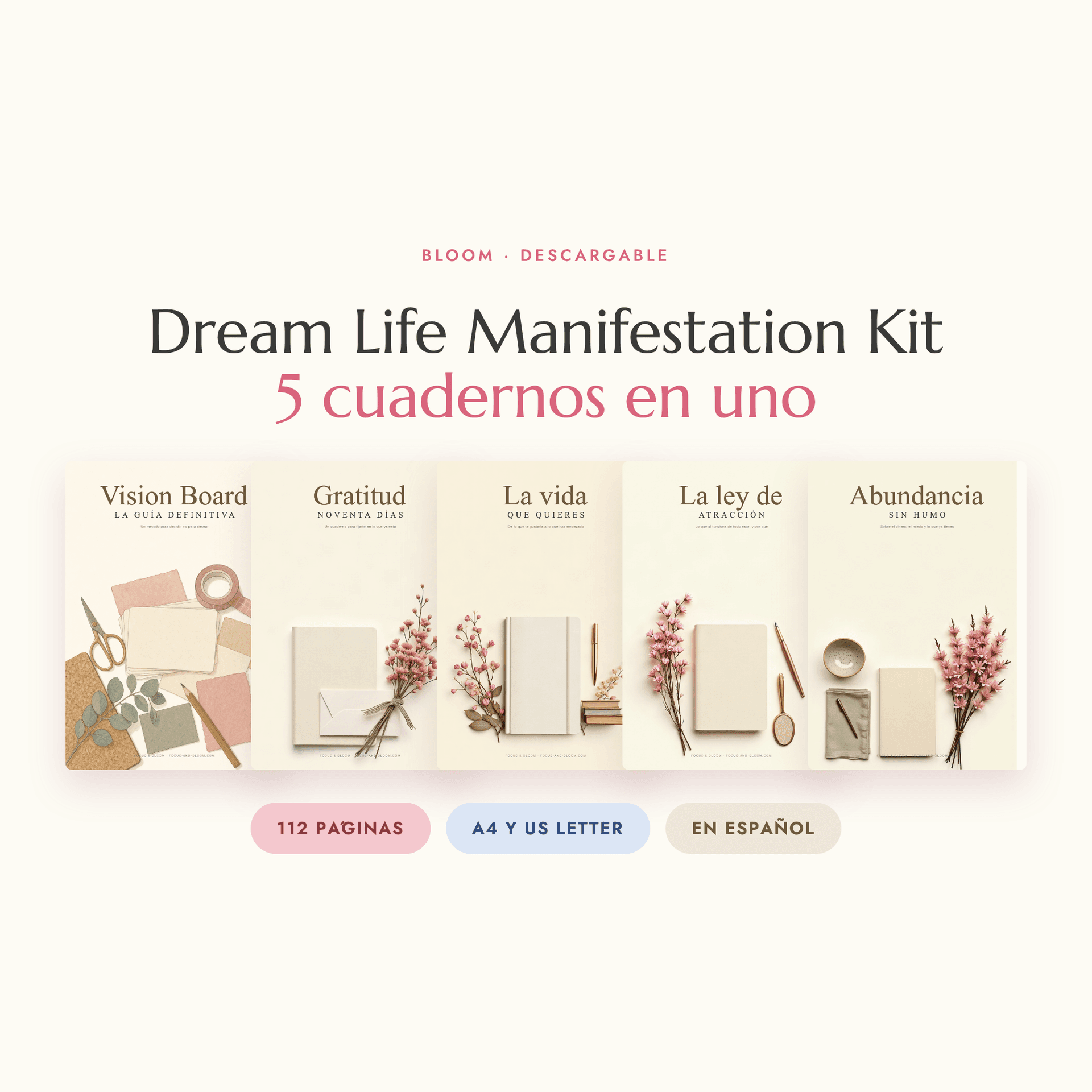 Dream Life Manifestation Kit, abierto sobre la mesa